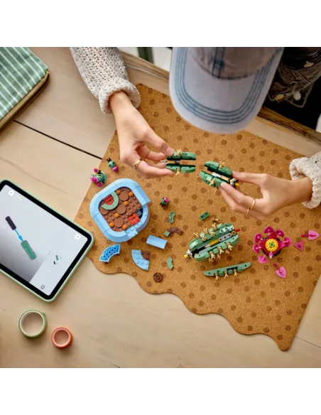 LEGO Botanicals 11509 Cactus in Fiore, Pianta Artificiale in Vaso con 2 Cactus e Fiori Finti, Idea Regalo per Bambine da 9+