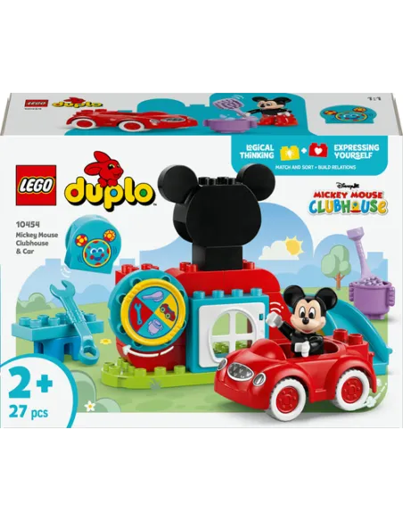 LEGO DUPLO | Disney 10454 La Casa e l’Auto di Topolino Giocattolo con Personaggi, Macchina e Accessori, Giochi Didattico 2+