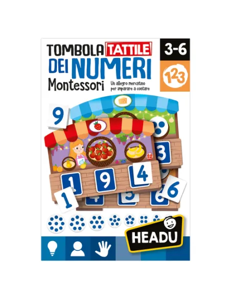 Headu Tombola Tattile Montessori dei Numeri