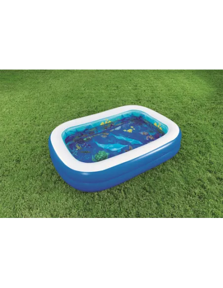 PISCINA AVVENTURA MARINA 3D RETTANGOLARE 262x175x51 DUE ANELLI + OCCHIALINI 3D
