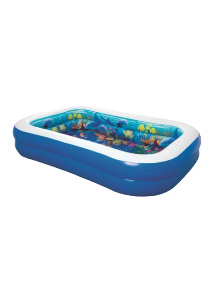 PISCINA AVVENTURA MARINA 3D RETTANGOLARE 262x175x51 DUE ANELLI + OCCHIALINI 3D