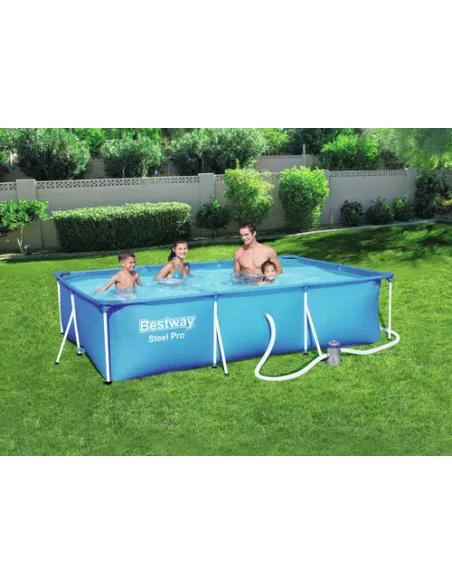Bestway Steel Pro Piscina Rettangolare mis. 300x201xh66 cm - colore azzurro - con pompa a filtro