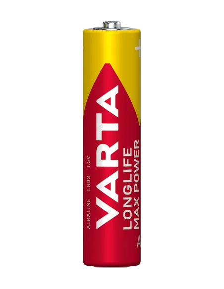 Varta Longlife Max Power, Batteria Alcalina, AAA, Micro, LR03, 1.5V, Blister da 4, Made in Germany