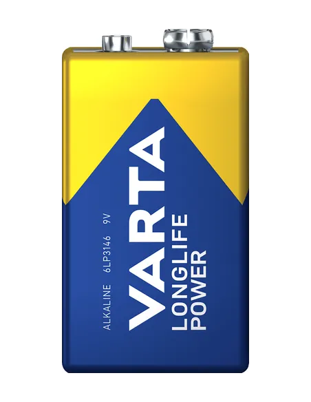 Varta Longlife Power, Batteria Alcalina, 9V, E-Block, 6LP3146