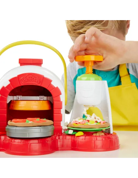 Play-Doh La Pizzeria, playset con 5 vasetti di pasta da modellare