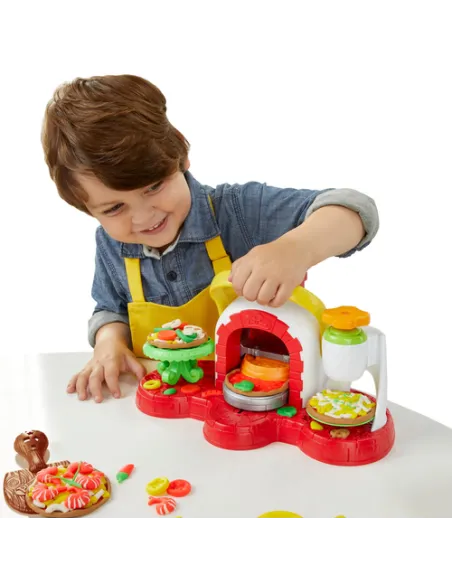Play-Doh La Pizzeria, playset con 5 vasetti di pasta da modellare