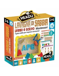 Headu Lavagna di Sabbia Leggo e Scrivo Montessori