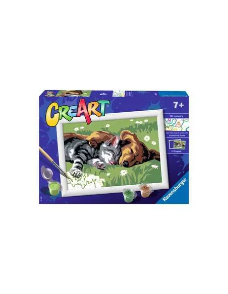 Ravensburger CreArt Sleeping Cats and Dogs Colore per kit di verniciatura in base ai numeri