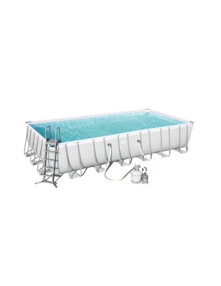 Bestway Power Steel Piscina 732x366x132 cm, pvc/tritech, effetto mosaico interno, include filtro a sabbia, copertura, scaletta, 