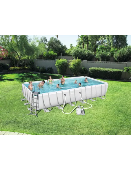 Bestway Power Steel Piscina 732x366x132 cm, pvc/tritech, effetto mosaico interno, include filtro a sabbia, copertura, scaletta, 