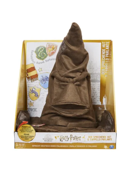 Wizarding World , Cappello Parlante Interattivo di Harry Potter, Voce Originale dei Film, 15 Frasi in Italiano/Tedesco, 5+ Anni