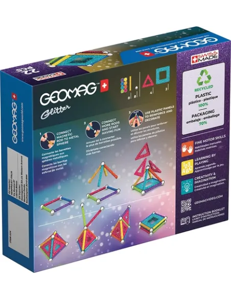 Geomag Glitter Panels Recycled Giocattolo con magnete al neodimio