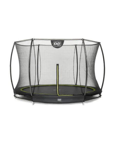 EXIT Silhouette ground trampoline ø305cm with safety net - black Esterno Rotondo Molla elicoidale Trampolino interrato