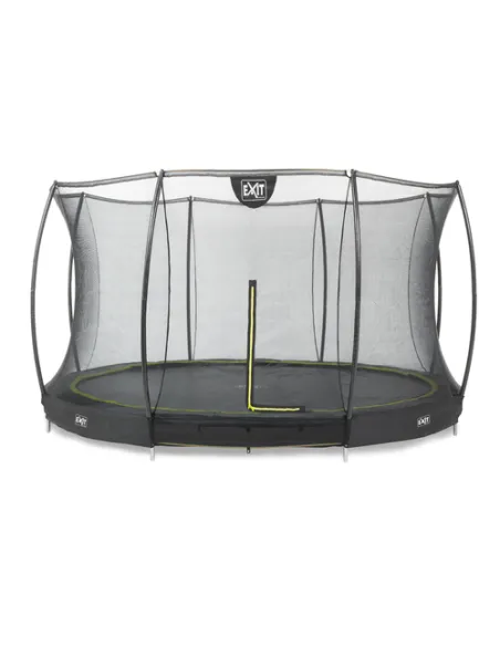 EXIT Silhouette ground trampoline ø366cm with safety net - black Esterno Rotondo Molla elicoidale Trampolino interrato