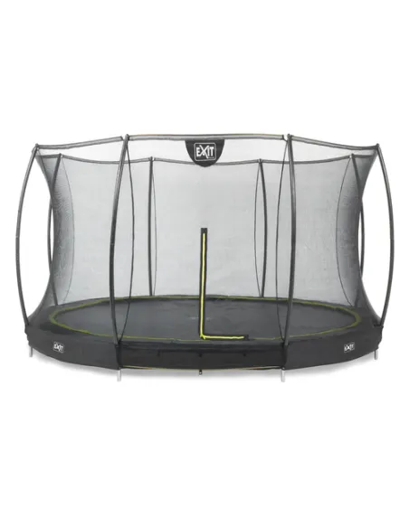 EXIT Trampolino Silhouette DA TERRA ø427cm con  rete di protezione - Nero