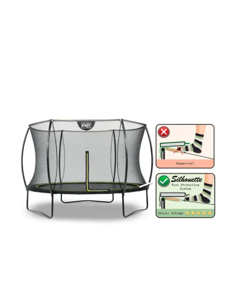 EXIT Silhouette trampoline ø305cm - black Esterno Rotondo Molla elicoidale Trampolino fuori terra