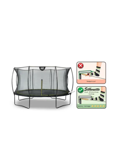 EXIT Silhouette trampoline ø366cm - black Esterno Rotondo Molla elicoidale Trampolino fuori terra