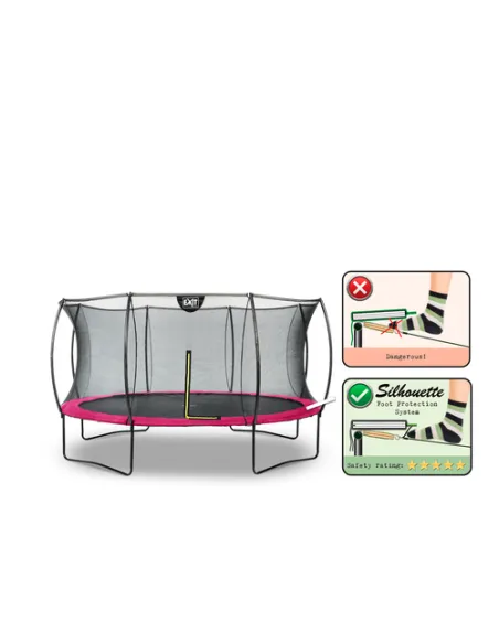 EXIT Silhouette trampoline ø427cm - pink Esterno Rotondo Molla elicoidale Trampolino fuori terra