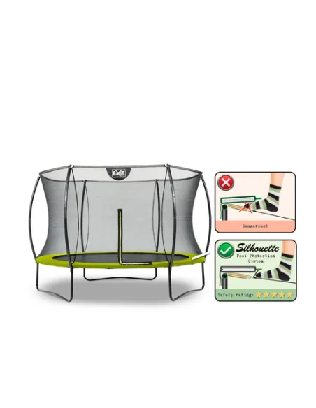 EXIT Silhouette trampoline ø305cm - green Esterno Rotondo Molla elicoidale Trampolino fuori terra