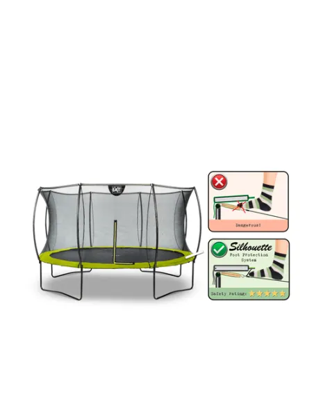EXIT Silhouette trampoline ø366cm - green Esterno Rotondo Molla elicoidale Trampolino fuori terra