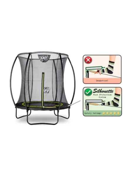 EXIT Silhouette trampoline ø183cm - black Esterno Rotondo Molla elicoidale Trampolino fuori terra