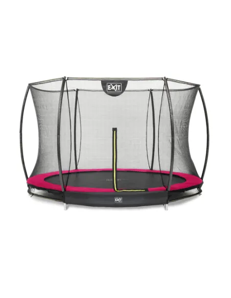 EXIT Silhouette ground trampoline ø305cm with safety net - pink Esterno Rotondo Molla elicoidale Trampolino interrato