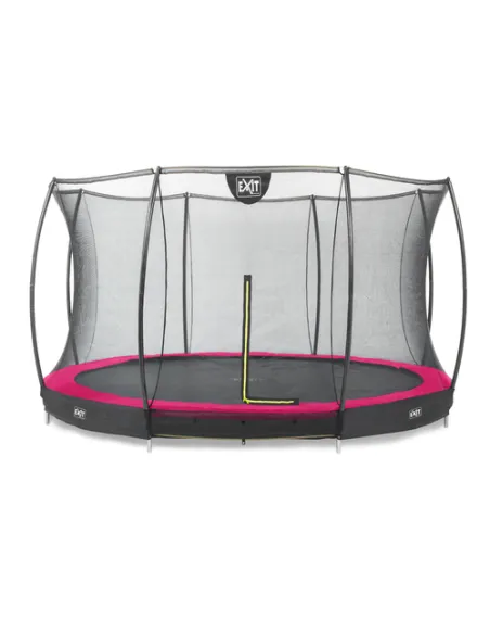 EXIT Silhouette ground trampoline ø366cm with safety net - pink Esterno Rotondo Molla elicoidale Trampolino interrato