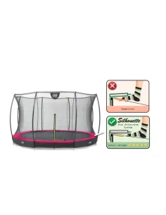 EXIT Silhouette ground trampoline ø427cm with safety net... 2