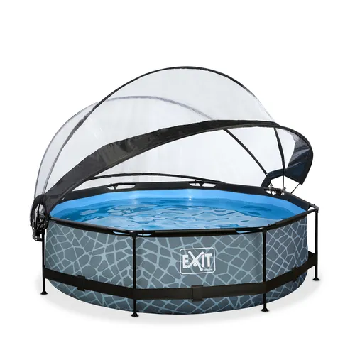 EXIT Stone pool ø300x76cm with dome and filter...