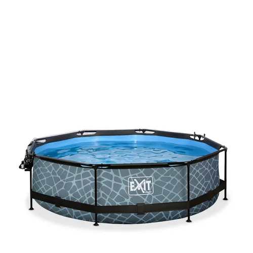 EXIT Stone pool ø300x76cm with dome and filter...