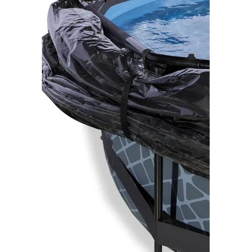 EXIT Stone pool ø300x76cm with dome and filter...