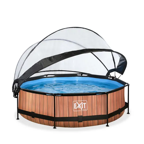 EXIT Wood pool ø300x76cm with dome and filter...
