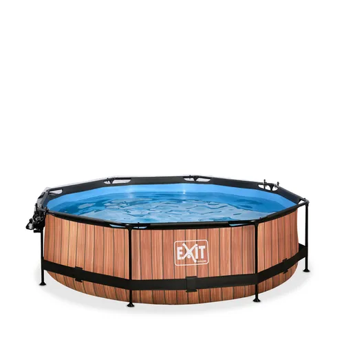 EXIT Wood pool ø300x76cm with dome and filter...