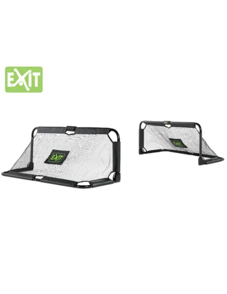 EXIT Porta da calcio pieghevole in acciaio  150x60cm  (Set da 2) - Nera
