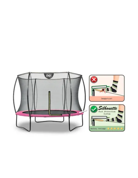 EXIT Silhouette trampoline ø244cm - pink Esterno Rotondo Molla elicoidale Trampolino fuori terra