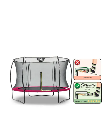 EXIT Silhouette trampoline ø305cm - pink Esterno Rotondo Molla elicoidale Trampolino fuori terra