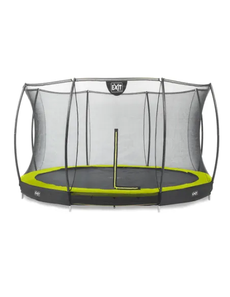 EXIT Silhouette ground trampoline ø366cm with safety net - green Esterno Rotondo Molla elicoidale Trampolino interrato