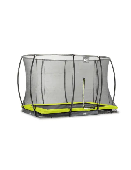 EXIT Silhouette ground trampoline 214x305cm with safety net - green Esterno Rettangolare Molla elicoidale Trampolino interrato