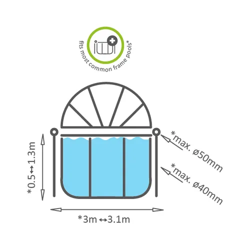 EXIT Pool dome ø300cm Cupola per piscina