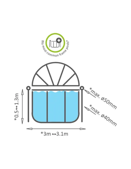 EXIT Pool dome ø300cm Cupola per piscina