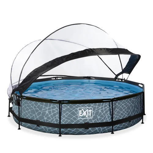 EXIT Stone pool ø360x76cm with dome and filter...