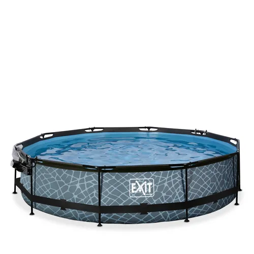 EXIT Stone pool ø360x76cm with dome and filter...