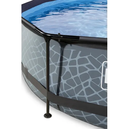 EXIT Stone pool ø360x76cm with dome and filter...