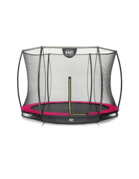 EXIT Silhouette ground trampoline ø244cm with safety net - pink Esterno Rotondo Molla elicoidale Trampolino interrato