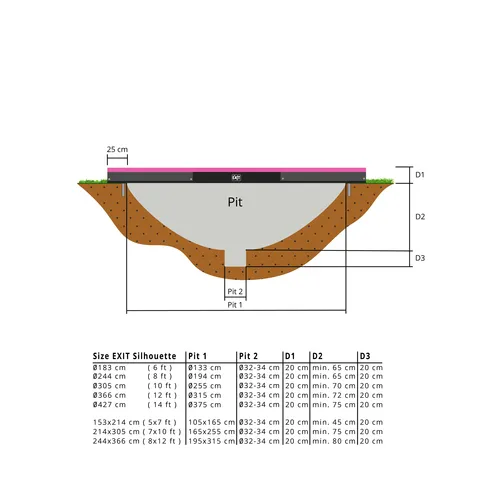 EXIT Silhouette inground trampoline ø183cm with...
