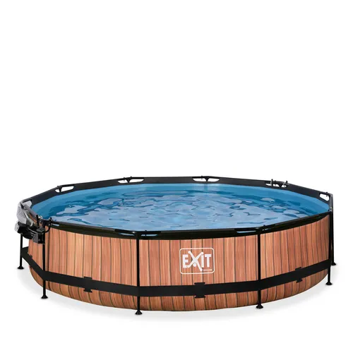 EXIT Wood pool ø360x76cm with dome and filter...