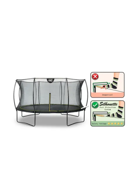 EXIT Silhouette trampoline ø427cm - black Esterno Rotondo Molla elicoidale Trampolino fuori terra