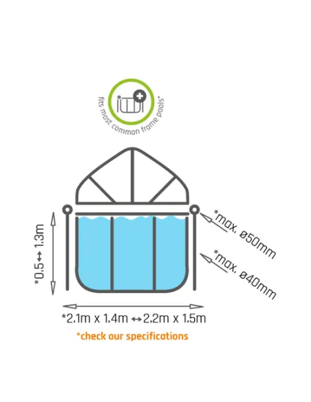 EXIT pool dome 220x150cm Cupola per piscina/spa