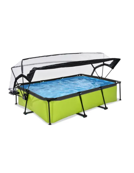 EXIT Lime pool 300x200x65cm with dome and filter pump - green Piscina con bordi Piscina rettangolare 3700 L Verde