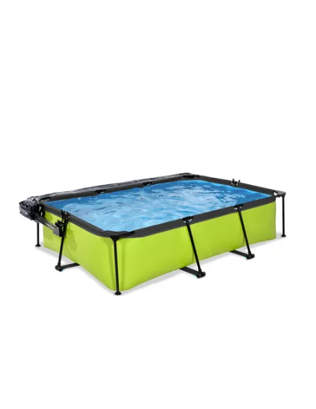 EXIT Lime pool 300x200x65cm with dome and filter pump - green Piscina con bordi Piscina rettangolare 3700 L Verde